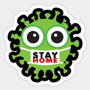 stay home funny masked virus Sticker